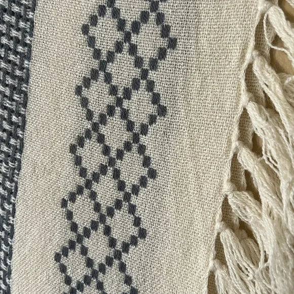 🌸🦩💕 HP🦩🌸💕Free People Gray and Cream Chunky Knit Poncho🌸💕🦩🦩 - Picture 3 of 7